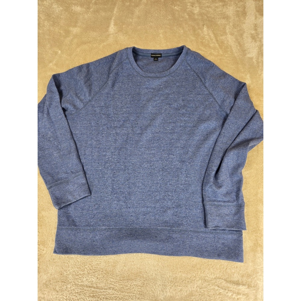 Banana Republic‎ Mens Heathered Blue Crew Neck Raglan Sleeve Sweatshirt XL